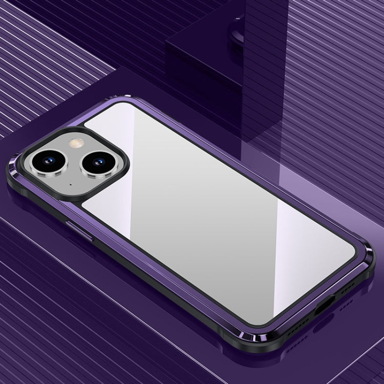 For iPhone 14 Plus Steel Armour Series Metal + PC Phone Case