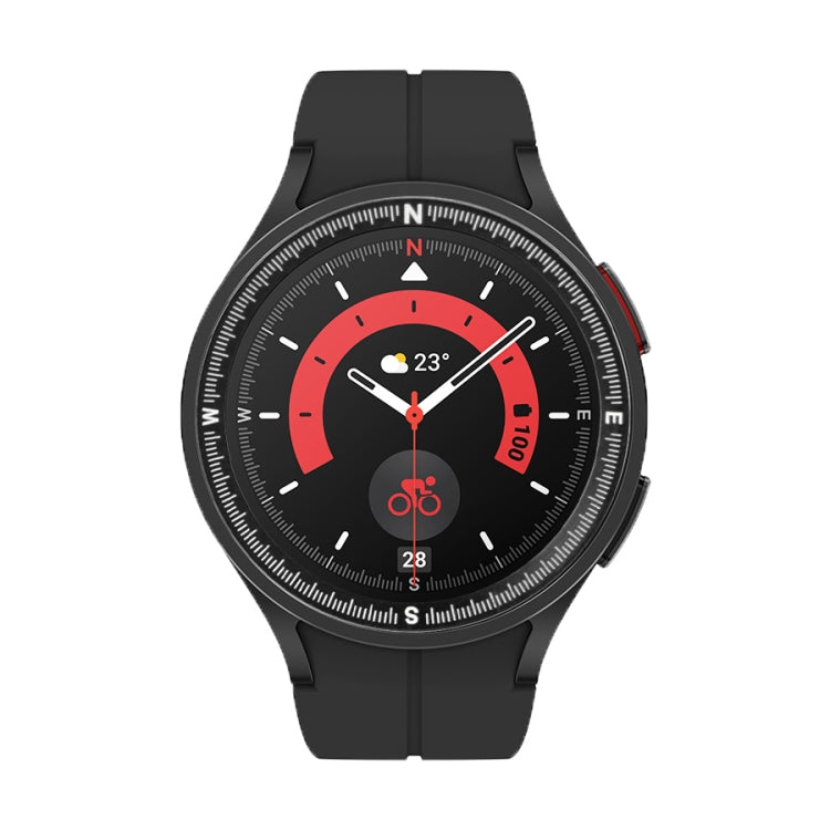 For Samsung Galaxy Watch 5 Pro Compass Scale Metal Watch Bezel