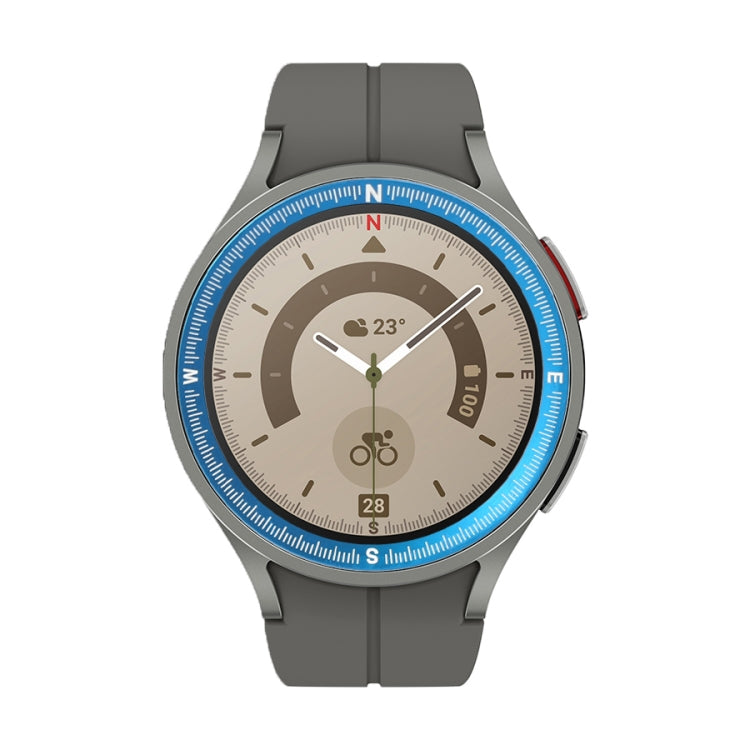 For Samsung Galaxy Watch 5 Pro Compass Scale Metal Watch Bezel