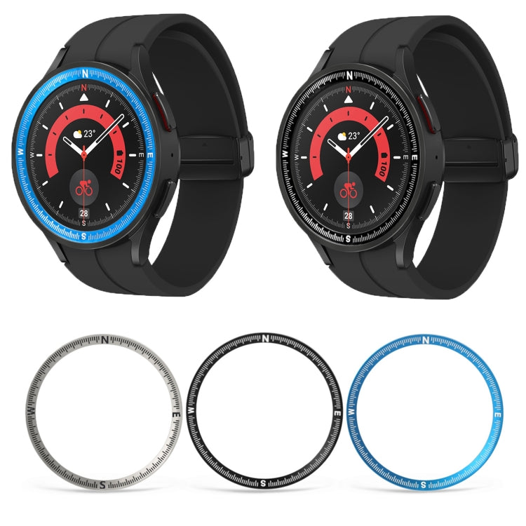 For Samsung Galaxy Watch 5 Pro Compass Scale Metal Watch Bezel