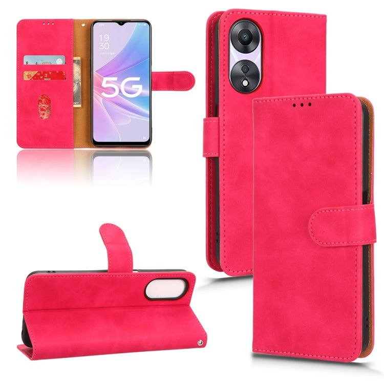 For OPPO A58 5G Skin Feel Magnetic Flip Leather Phone Case