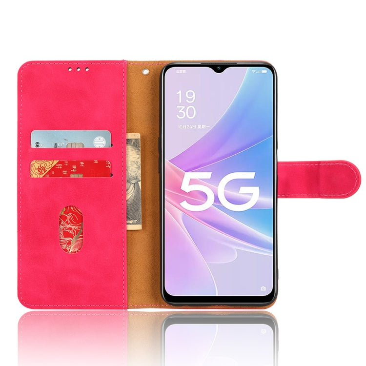 For OPPO A58 5G Skin Feel Magnetic Flip Leather Phone Case