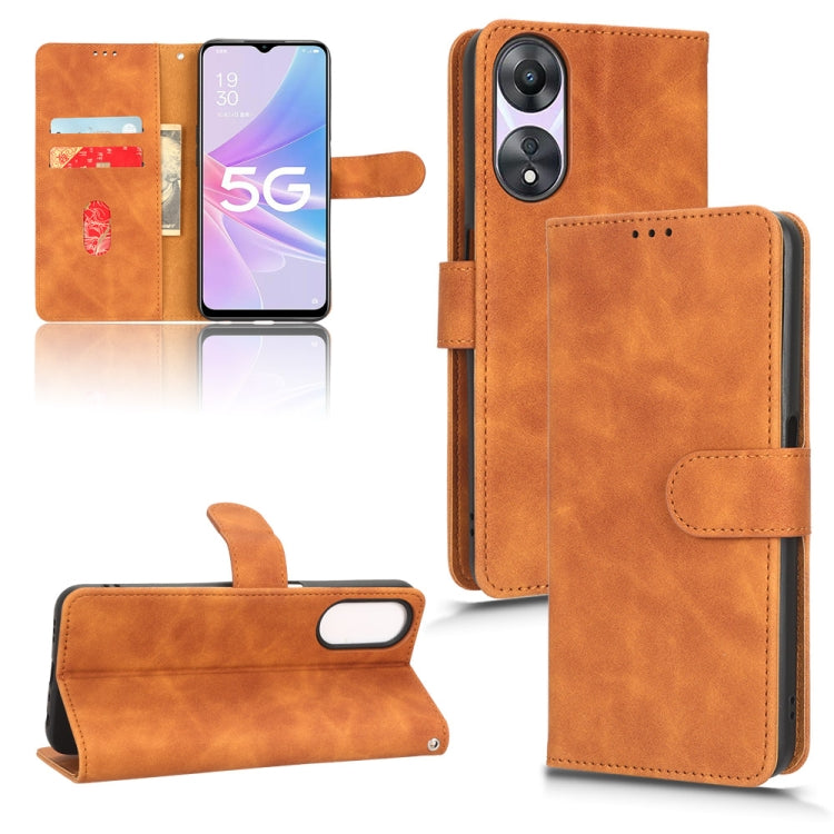 For OPPO A58 5G Skin Feel Magnetic Flip Leather Phone Case