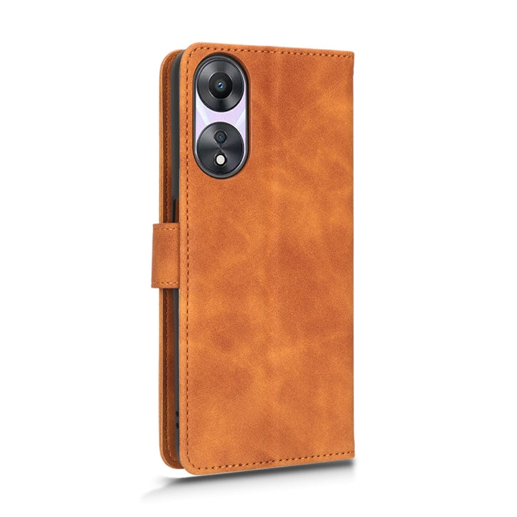 For OPPO A58 5G Skin Feel Magnetic Flip Leather Phone Case