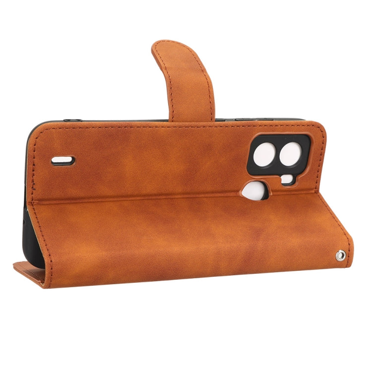 For Tecno Pop 6 Skin Feel Magnetic Flip Leather Phone Case