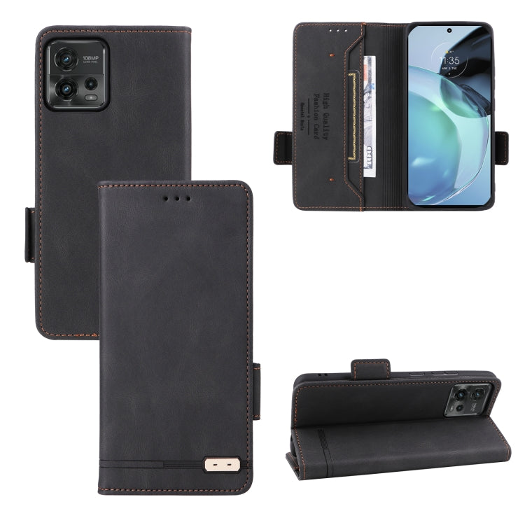 For Motorola Moto G72 4G Magnetic Clasp Flip Leather Phone Case
