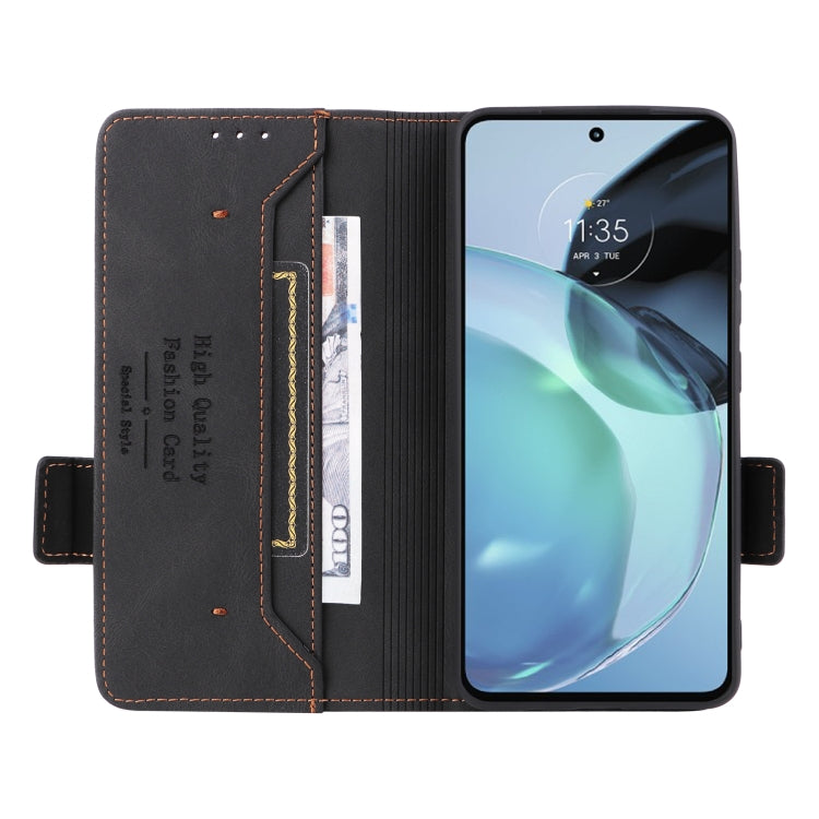 For Motorola Moto G72 4G Magnetic Clasp Flip Leather Phone Case
