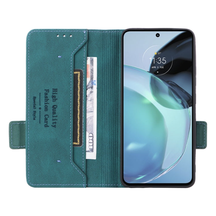 For Motorola Moto G72 4G Magnetic Clasp Flip Leather Phone Case