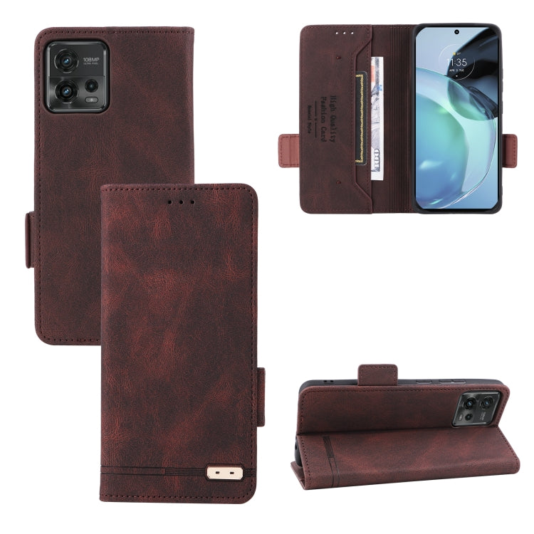For Motorola Moto G72 4G Magnetic Clasp Flip Leather Phone Case