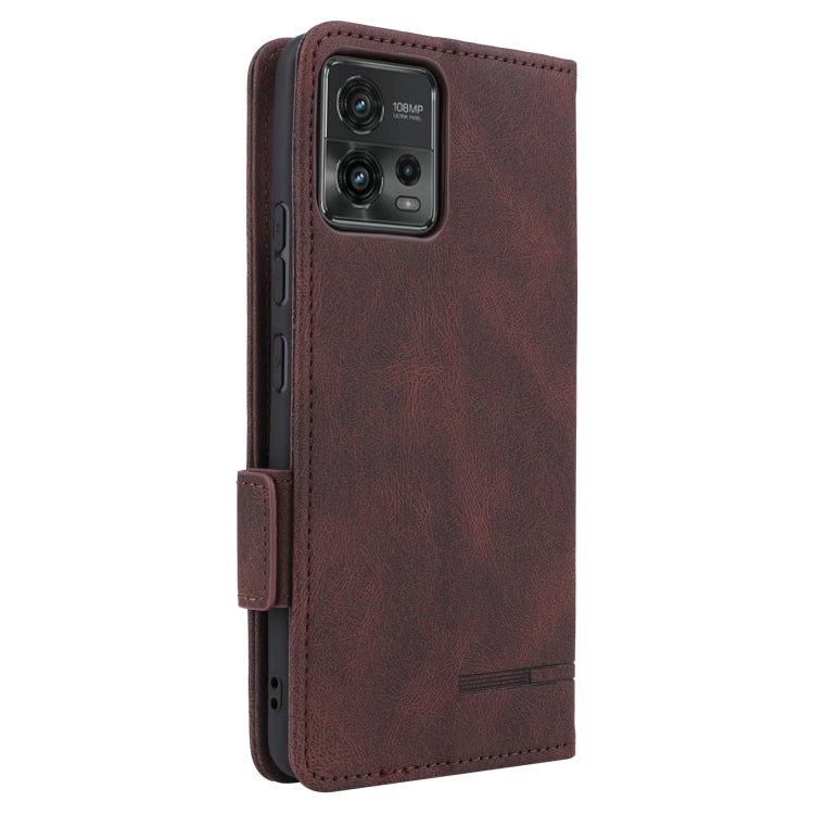 For Motorola Moto G72 4G Magnetic Clasp Flip Leather Phone Case