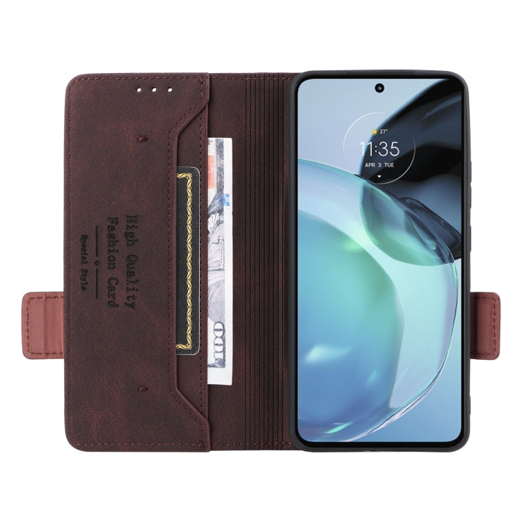 For Motorola Moto G72 4G Magnetic Clasp Flip Leather Phone Case