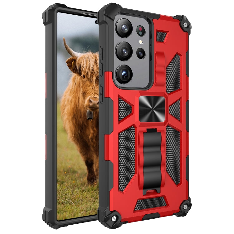 For Samsung Galaxy S23 Ultra 5G Shockproof TPU + PC Magnetic Phone Case with Holder