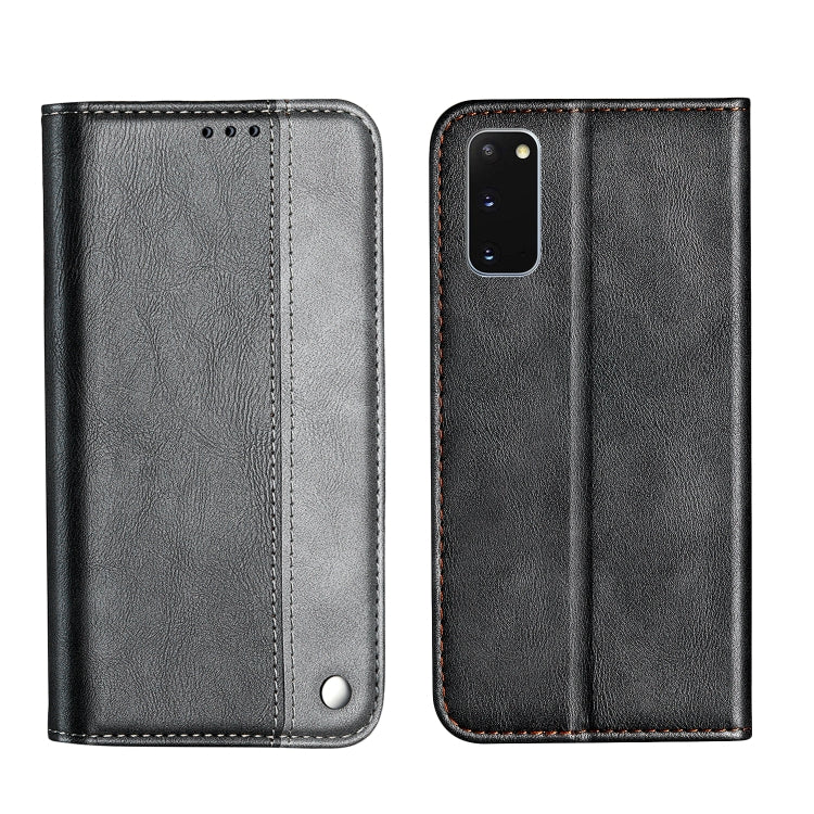 For Galaxy S20 Business Solid Color Stitching Horizontal Flip Leather Case with Holder & Card Slots