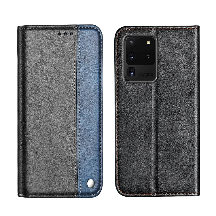 For Galaxy S20 Ultra Business Solid Color Stitching Horizontal Flip Leather Case with Holder & Card Slots