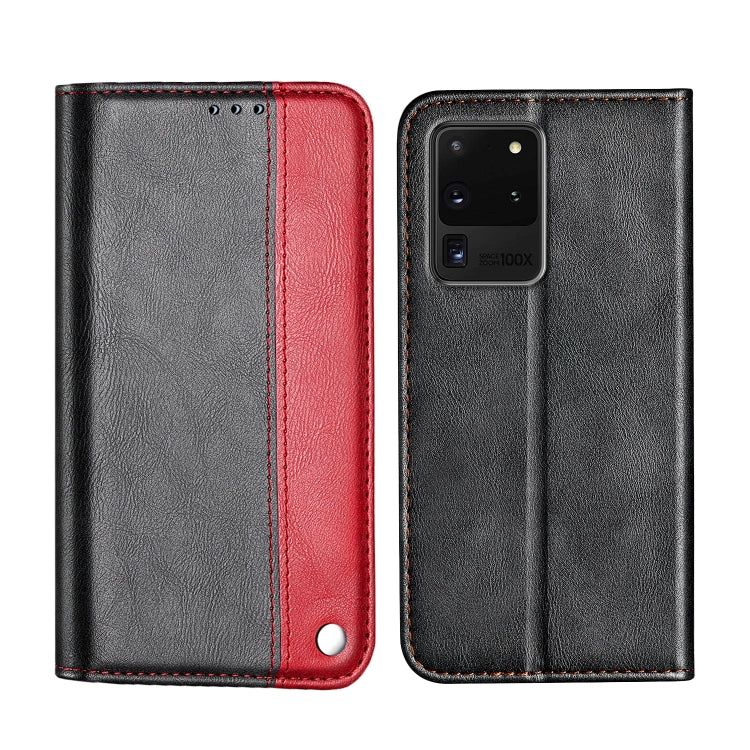 For Galaxy S20 Ultra Business Solid Color Stitching Horizontal Flip Leather Case with Holder & Card Slots