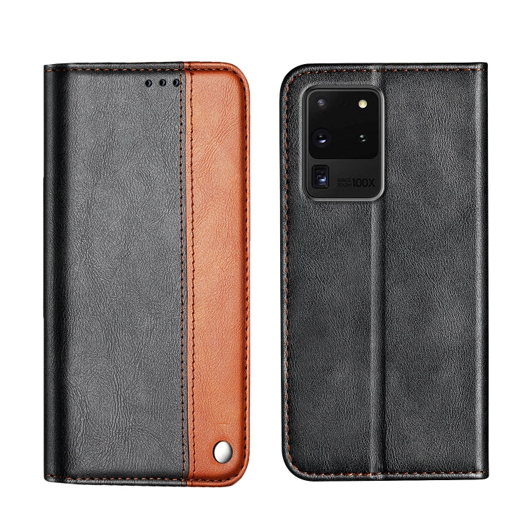 For Galaxy S20 Ultra Business Solid Color Stitching Horizontal Flip Leather Case with Holder & Card Slots