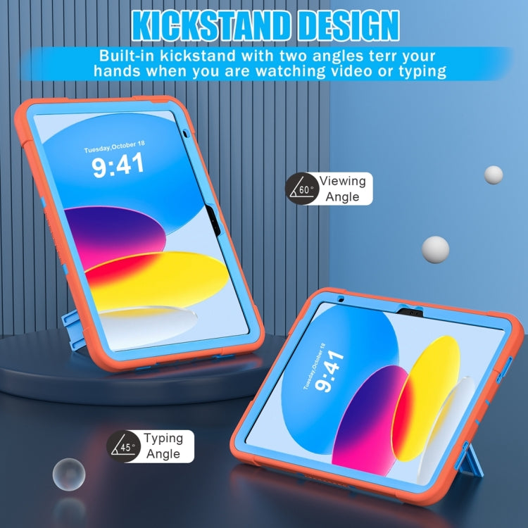 For iPad 10th Gen 10.9 2022 Contrast Color Robot Silicone + PC Tablet Protective Case