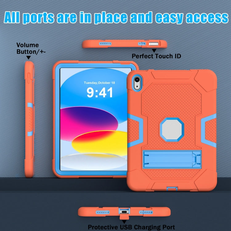 For iPad 10th Gen 10.9 2022 Contrast Color Robot Silicone + PC Tablet Protective Case
