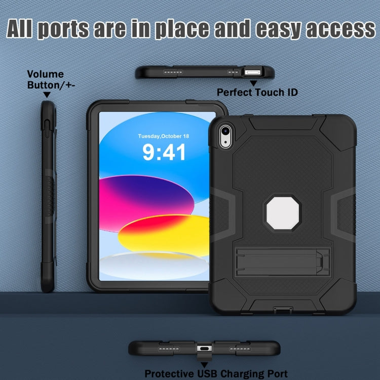 For iPad 10th Gen 10.9 2022 Contrast Color Robot Silicone + PC Tablet Protective Case