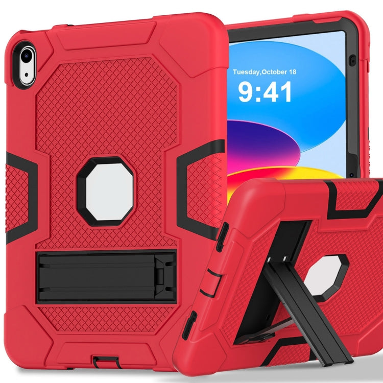 For iPad 10th Gen 10.9 2022 Contrast Color Robot Silicone + PC Tablet Protective Case