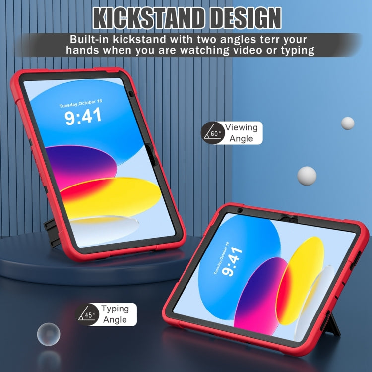 For iPad 10th Gen 10.9 2022 Contrast Color Robot Silicone + PC Tablet Protective Case