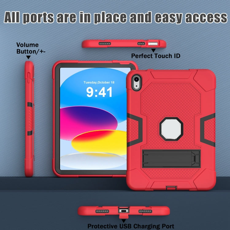 For iPad 10th Gen 10.9 2022 Contrast Color Robot Silicone + PC Tablet Protective Case
