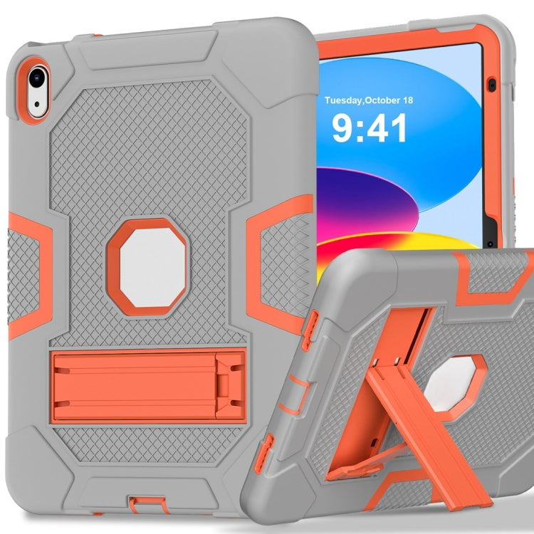 For iPad 10th Gen 10.9 2022 Contrast Color Robot Silicone + PC Tablet Protective Case