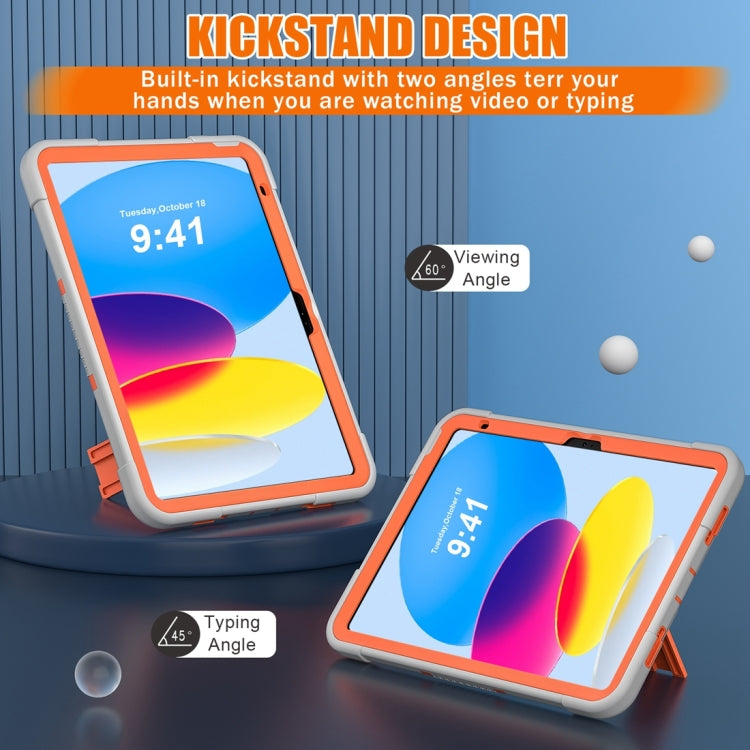 For iPad 10th Gen 10.9 2022 Contrast Color Robot Silicone + PC Tablet Protective Case