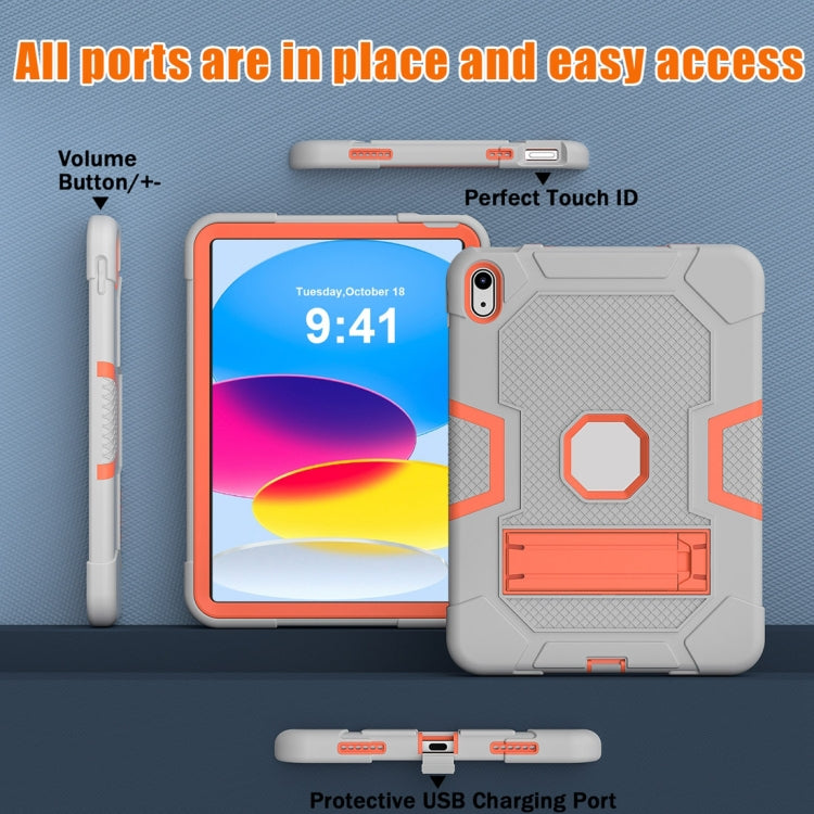 For iPad 10th Gen 10.9 2022 Contrast Color Robot Silicone + PC Tablet Protective Case