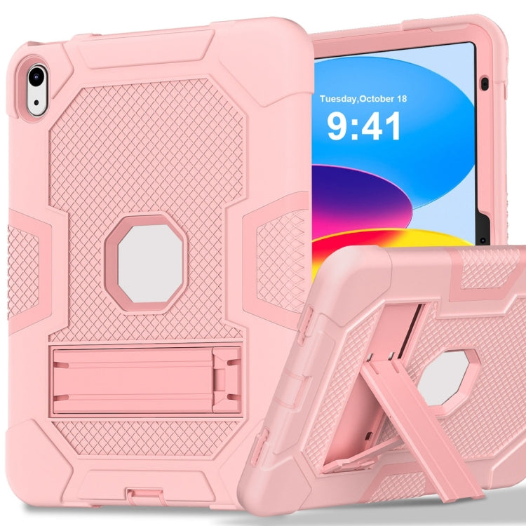 For iPad 10th Gen 10.9 2022 Contrast Color Robot Silicone + PC Tablet Protective Case