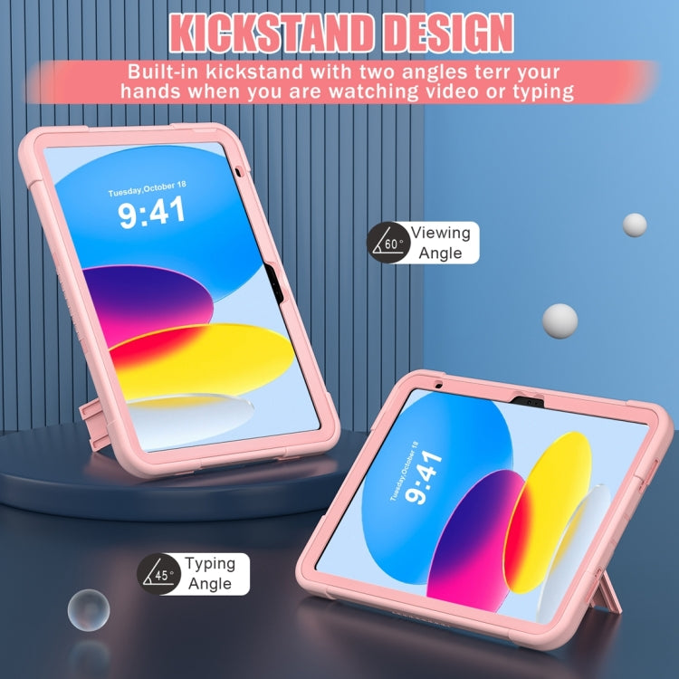 For iPad 10th Gen 10.9 2022 Contrast Color Robot Silicone + PC Tablet Protective Case
