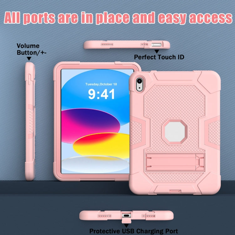 For iPad 10th Gen 10.9 2022 Contrast Color Robot Silicone + PC Tablet Protective Case