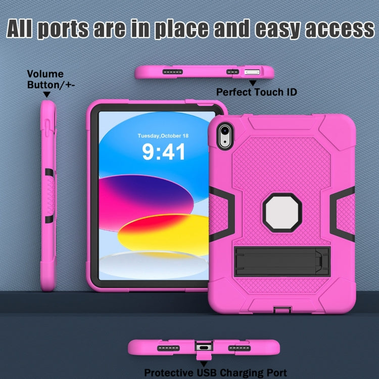 For iPad 10th Gen 10.9 2022 Contrast Color Robot Silicone + PC Tablet Protective Case