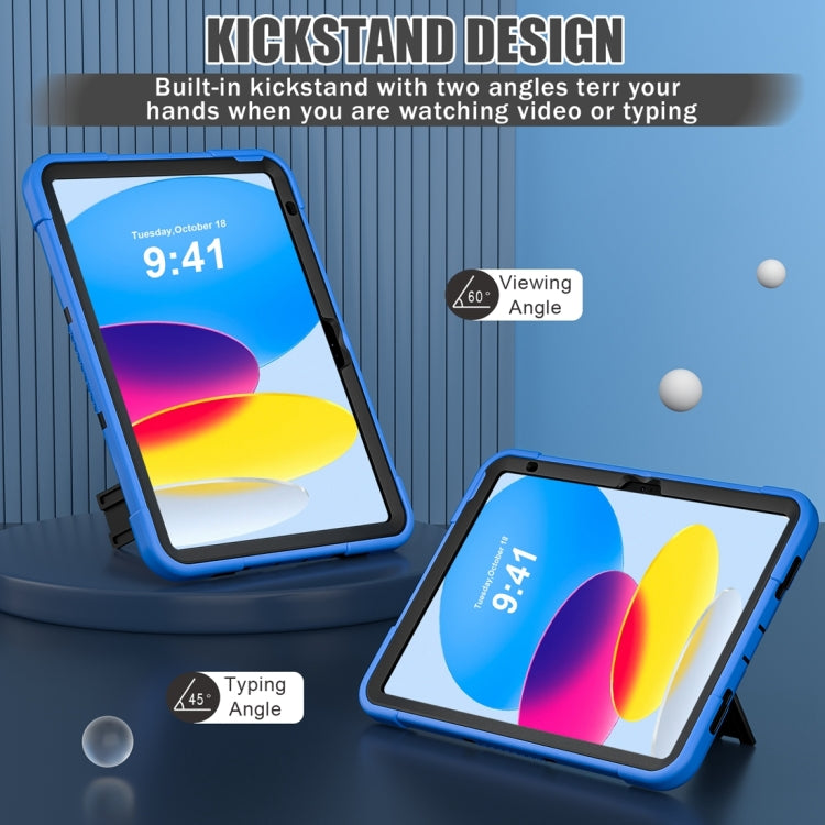 For iPad 10th Gen 10.9 2022 Contrast Color Robot Silicone + PC Tablet Protective Case