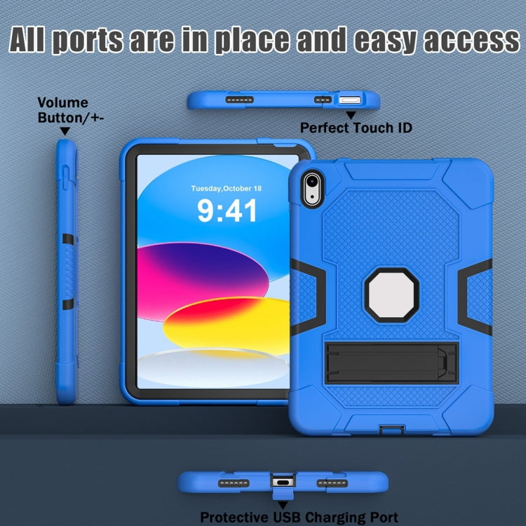 For iPad 10th Gen 10.9 2022 Contrast Color Robot Silicone + PC Tablet Protective Case