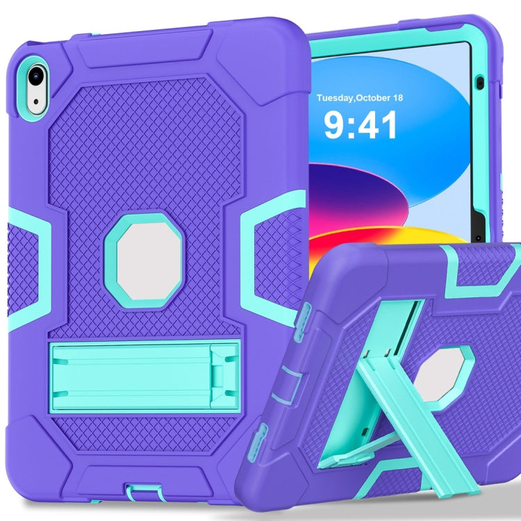 For iPad 10th Gen 10.9 2022 Contrast Color Robot Silicone + PC Tablet Protective Case