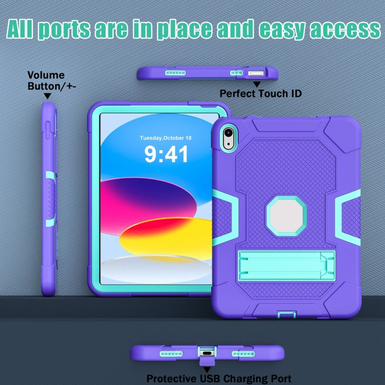 For iPad 10th Gen 10.9 2022 Contrast Color Robot Silicone + PC Tablet Protective Case