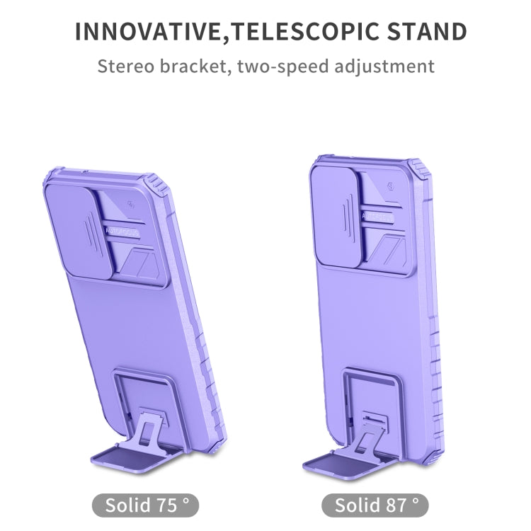 For Samsung Galaxy S23+ 5G Stereoscopic Holder Sliding Camshield Phone Case