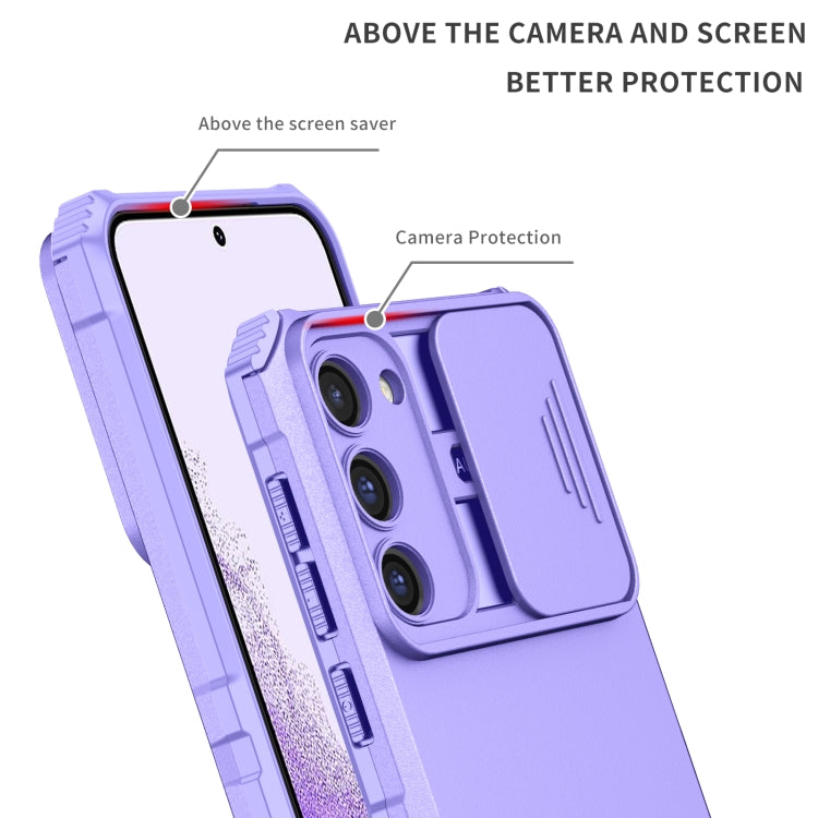 For Samsung Galaxy S23+ 5G Stereoscopic Holder Sliding Camshield Phone Case