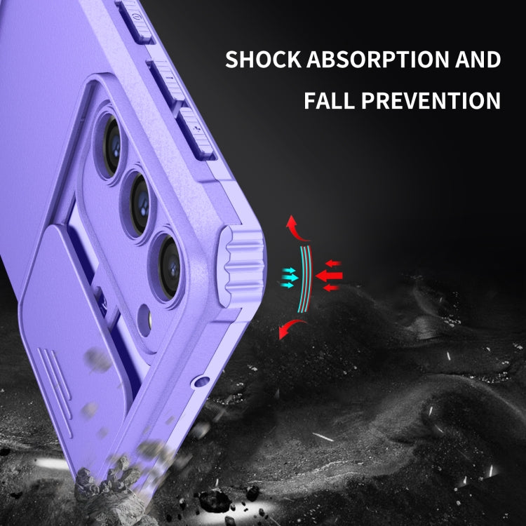 For Samsung Galaxy S23+ 5G Stereoscopic Holder Sliding Camshield Phone Case