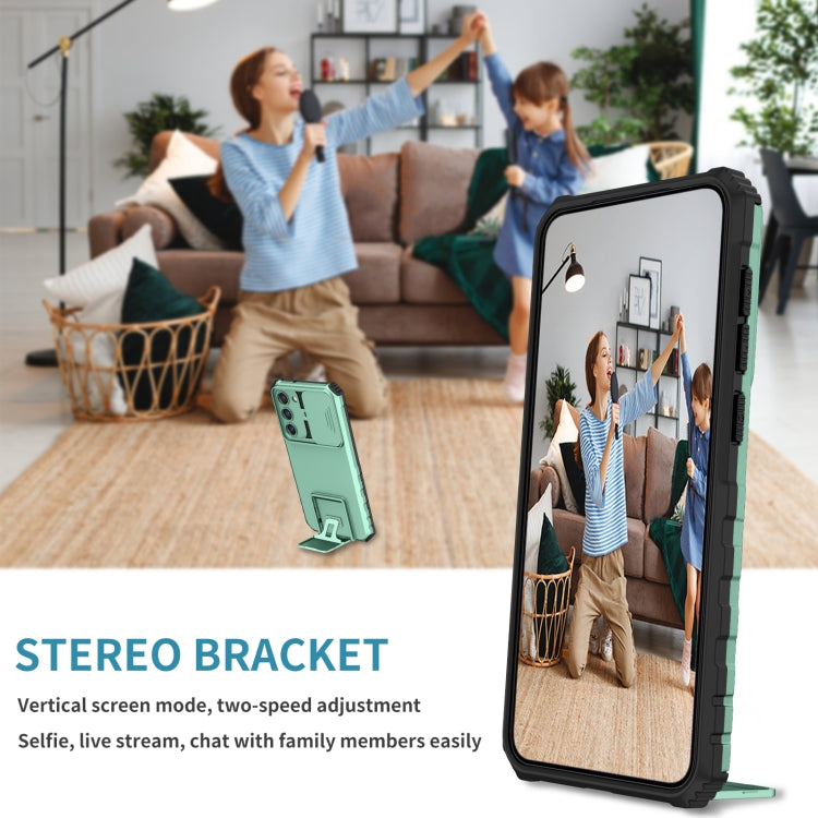 For Samsung Galaxy S23+ 5G Stereoscopic Holder Sliding Camshield Phone Case