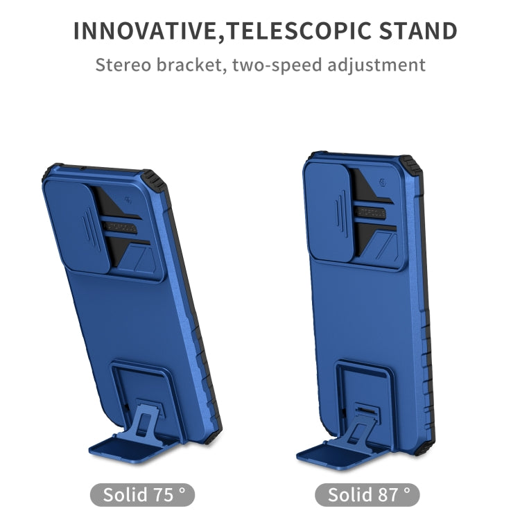 For Samsung Galaxy S23+ 5G Stereoscopic Holder Sliding Camshield Phone Case