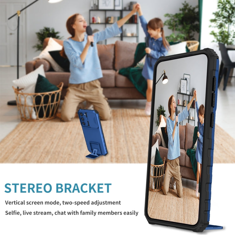 For Samsung Galaxy S23+ 5G Stereoscopic Holder Sliding Camshield Phone Case