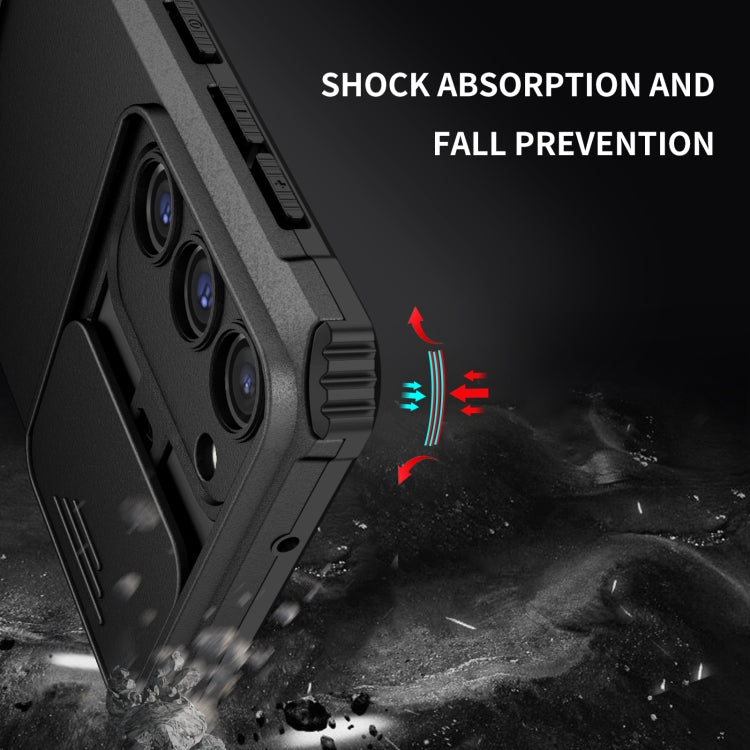 For Samsung Galaxy S23+ 5G Stereoscopic Holder Sliding Camshield Phone Case