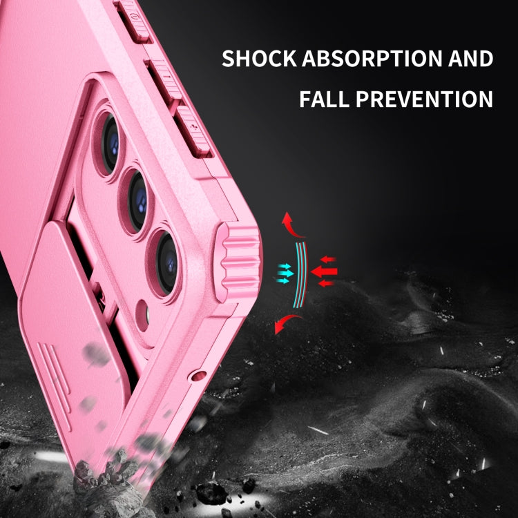 For Samsung Galaxy S23+ 5G Stereoscopic Holder Sliding Camshield Phone Case