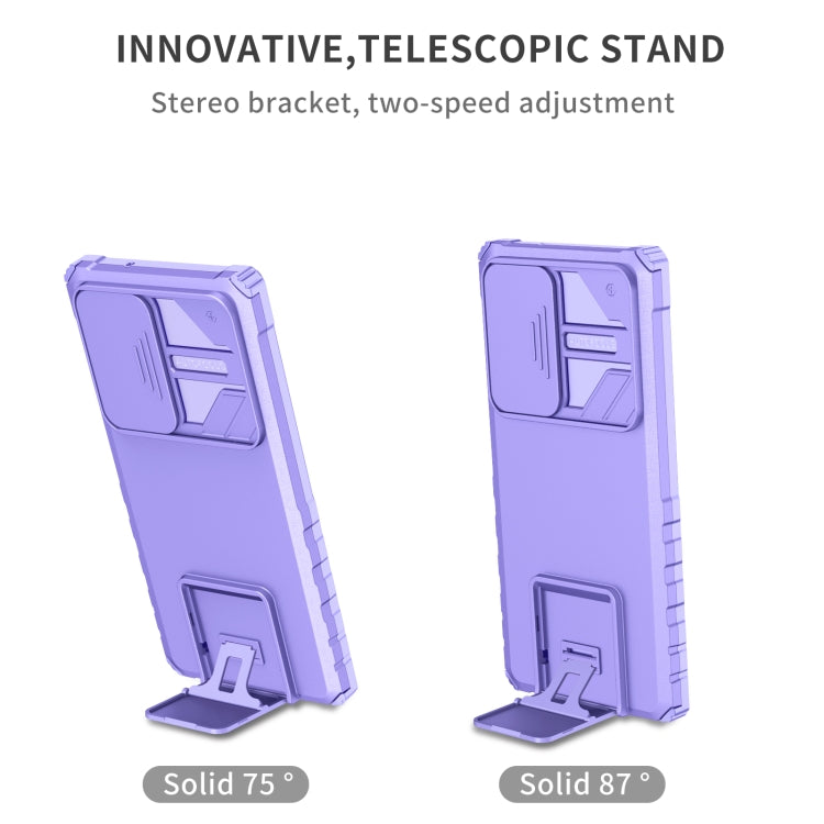For Samsung Galaxy S23 Ultra 5G Stereoscopic Holder Sliding Camshield Phone Case