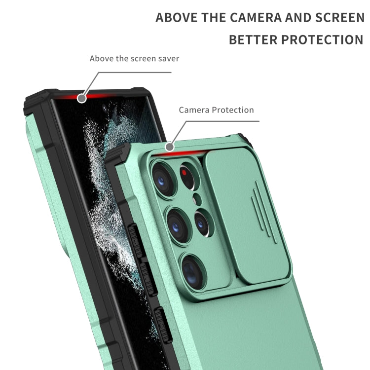 For Samsung Galaxy S23 Ultra 5G Stereoscopic Holder Sliding Camshield Phone Case