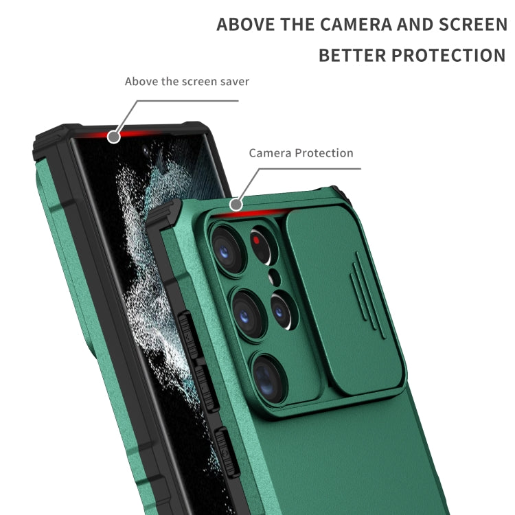 For Samsung Galaxy S23 Ultra 5G Stereoscopic Holder Sliding Camshield Phone Case