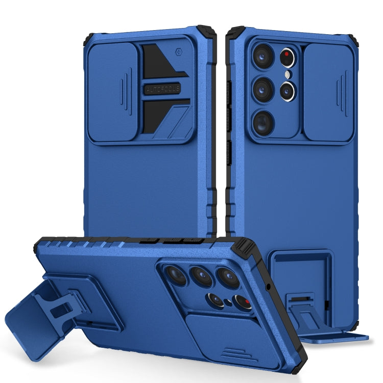 For Samsung Galaxy S23 Ultra 5G Stereoscopic Holder Sliding Camshield Phone Case
