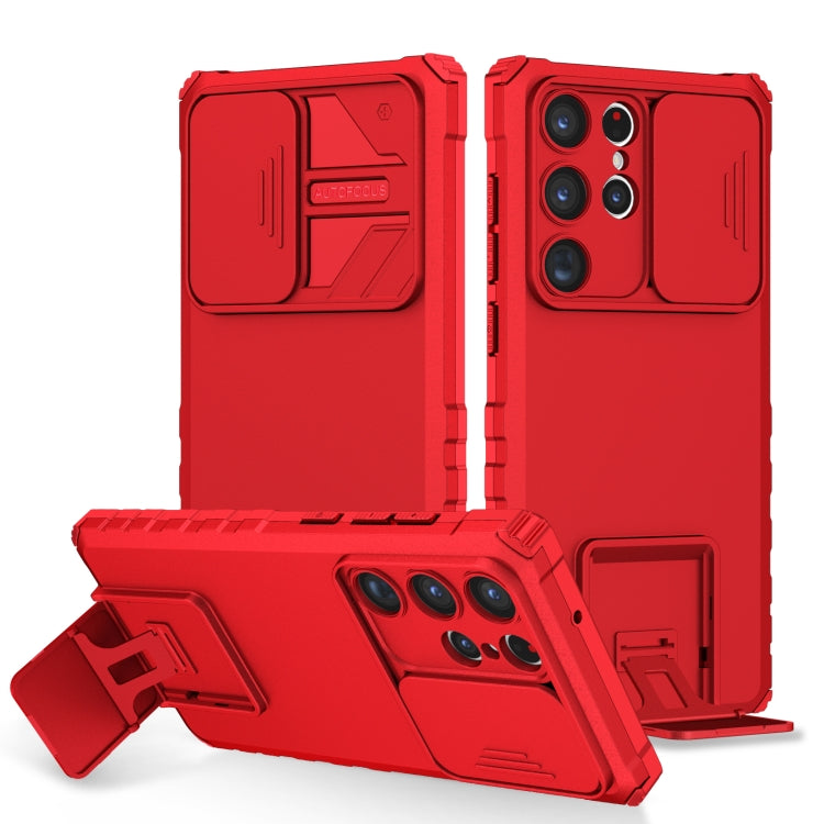 For Samsung Galaxy S23 Ultra 5G Stereoscopic Holder Sliding Camshield Phone Case